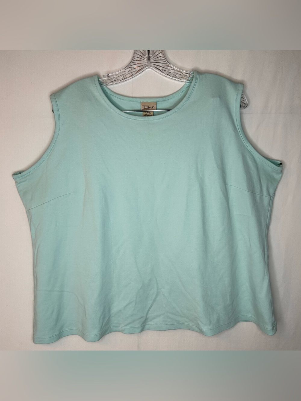 L.L. Bean Women’s 100% Supima Cotton Sleeveless Top Aqua Blue Size 2X